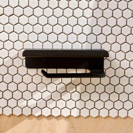 Aluminium Toilet Roll Holder Black by Komposite